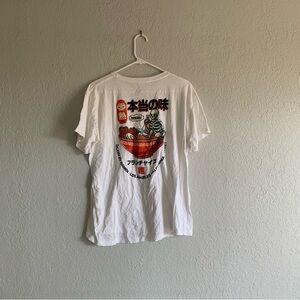 Death By Ramen White Graphic T-Shirt with Red and Black Print